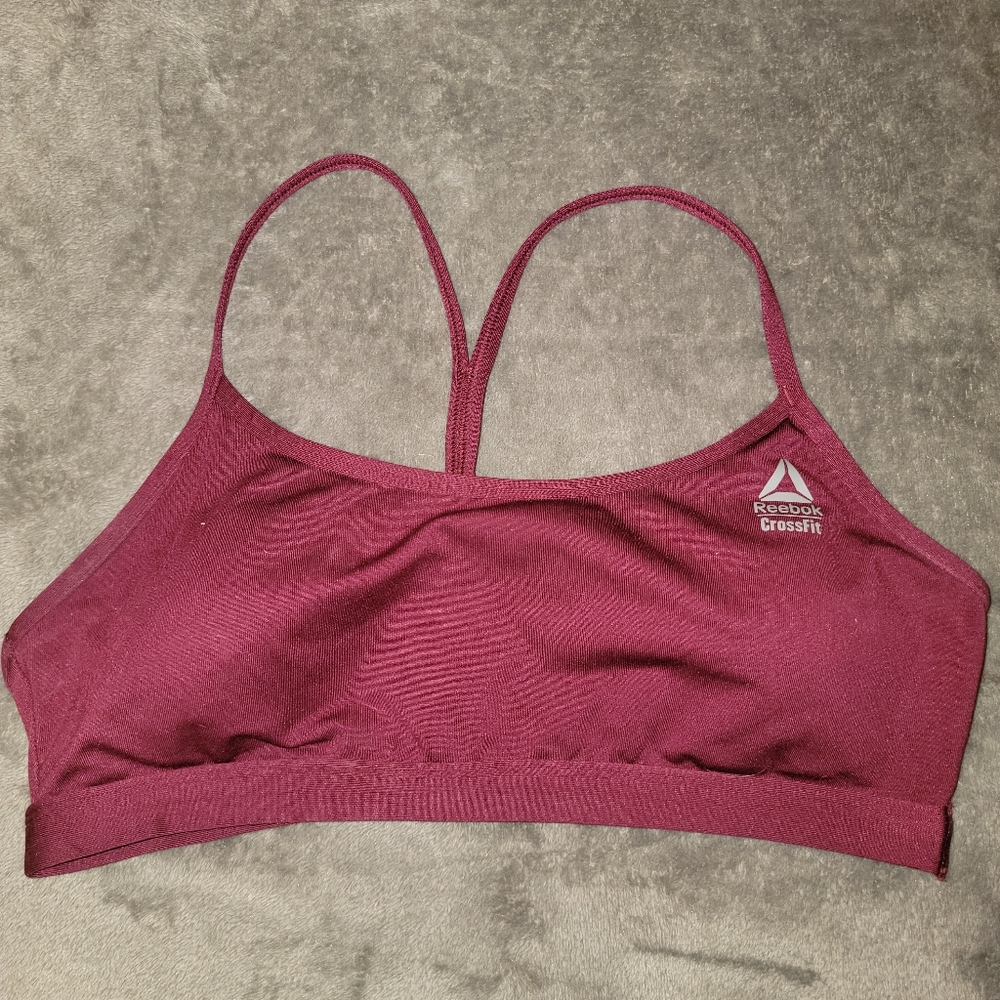 maroon reebok crossfit sports bra